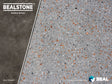 Bealstone exclusive terrazzo close-up, grey base with copper flecks